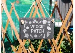 hand cut welsh slate garden hanging sign for your veggie patch